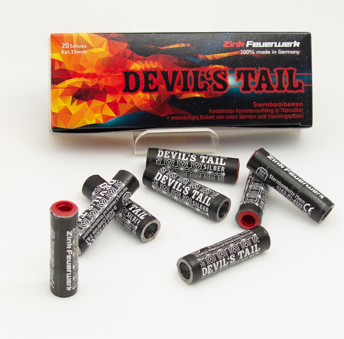 Devils Tail Sternbombetten - 20 Raketen für Gaspistolen und Schreckschusswaffen