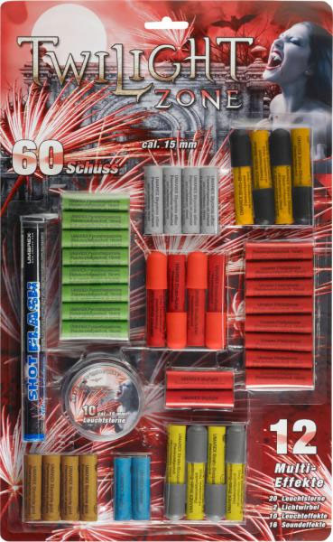 60 teiliges Feuerwerk für Gaspistolen und Schreckschusswaffen