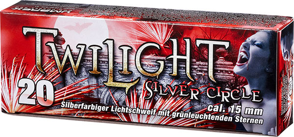 Feuerwerk für Gaspistolen - Twilight Silver Circle für 15 mm Zusatzlauf ideales Silvester Feuerwerk