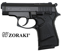 Schreckschusspistole Zoraki 914 brüniert mit einem 14 Schuss Magazin für Patronen im Kaliber 9 mm P.A.
