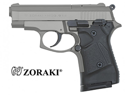 Schreckschusspistole Zoraki 914 Titan-Optik mit einem 14 Schuss Magazin für Patronen im Kaliber 9 mm P.A.