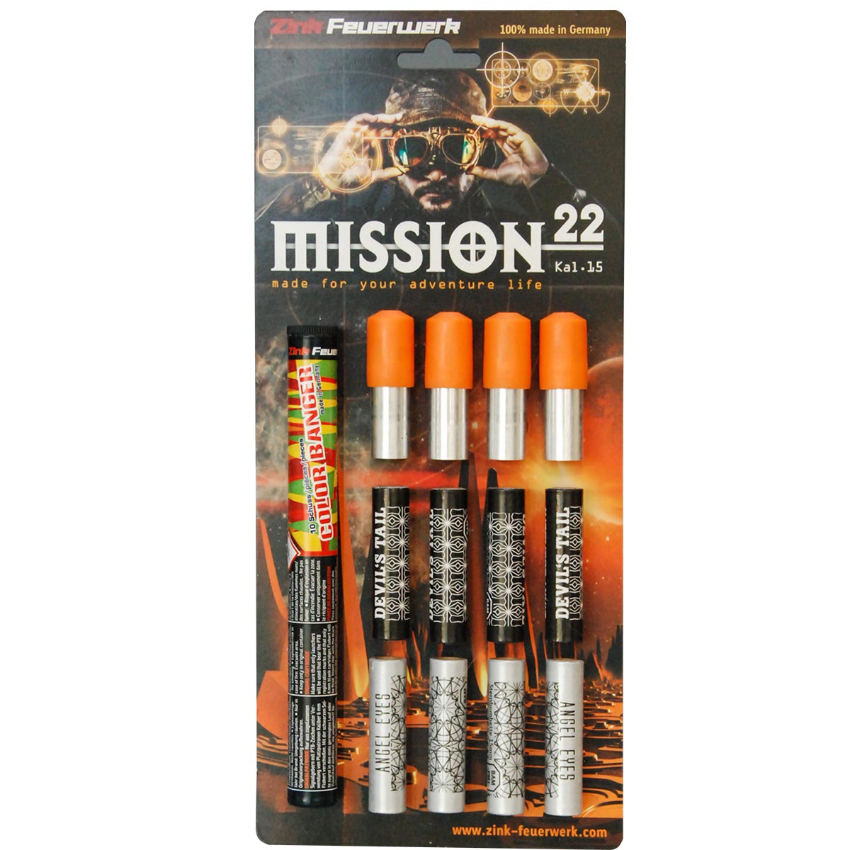 Mission 22 Schreckschusswaffen Feuerwerk Sortiment mit Sternbombetten