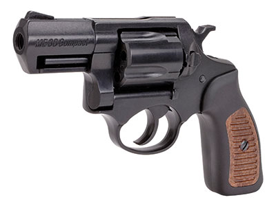 ME 38 Compact Schreckschussrevolver in schwarz. Die brünierte Ausführung des Revolvers.