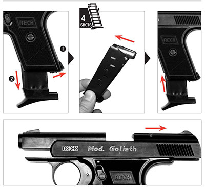 Laden und entladen der Gaspistole Reck Goliath