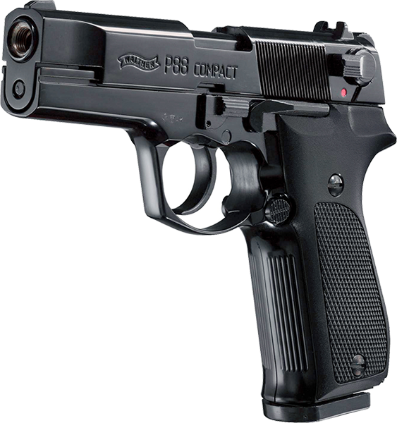 Schreckschusspistole Walther P88 schwarz - die brünierte Ausführung der Gaspistole